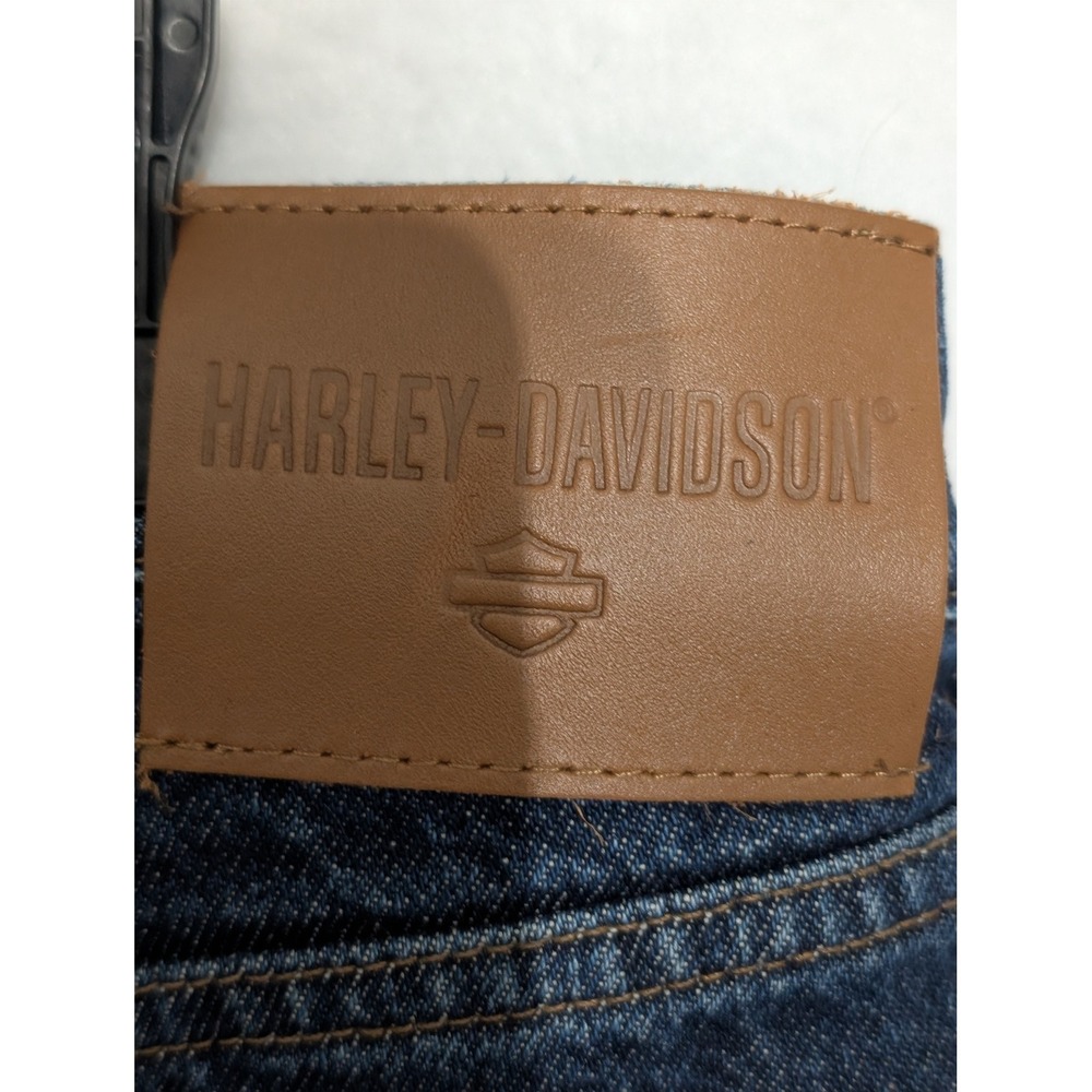 Harley-Davidson Mens Straight Leg Indigo Blue Denim Jeans 42x34 Biker Rider - Picture 5 of 7